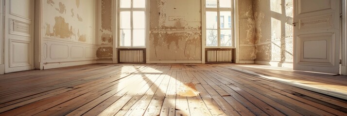 Poster - Vacant room featuring hardwood flooring