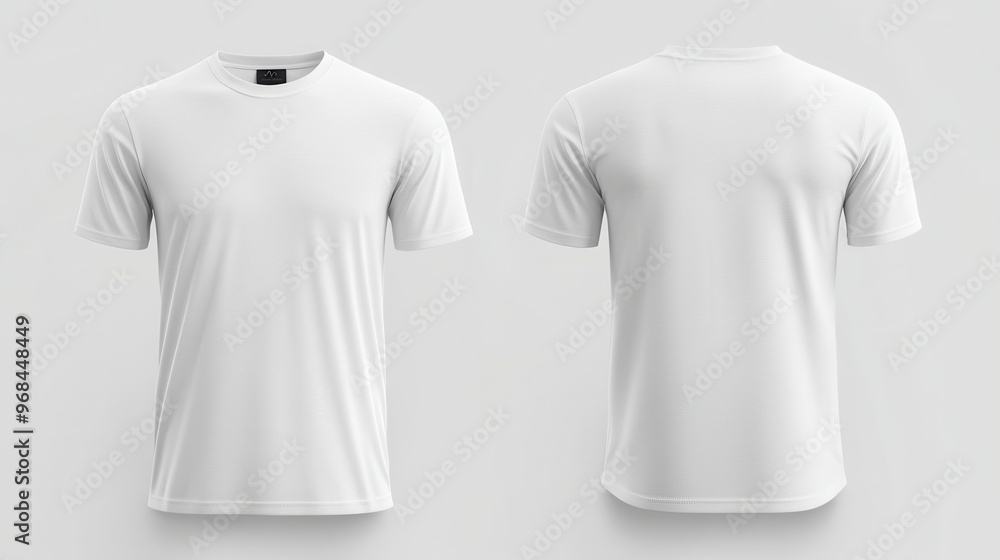 Blank White T Shirt Mockup Front and Back View Stock Illustration ...