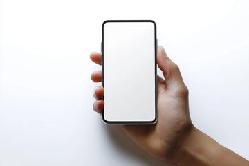 Hand Holding Smartphone Mockup Isolated created with Generative AI
