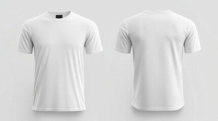 blank white t shirt mockup front and back view