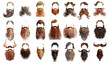 © Michael - Stylish beards with mustaches on transparent background