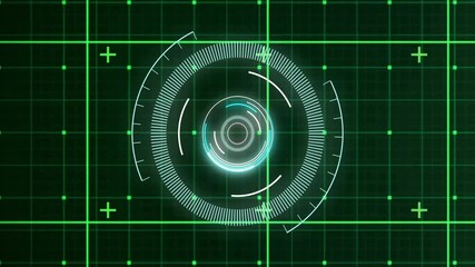 Sticker - Animation of scope scanning and data processing over grid