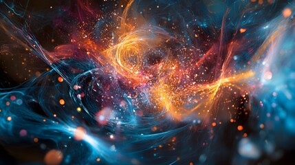 95. a visual representation of the quantum field theory and particle interactions