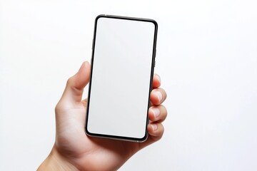 Hand Holding Smartphone Mockup Isolated created with Generative AI