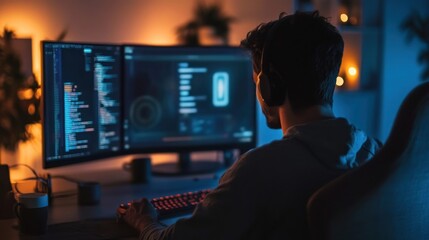 Programmer Working Late at Night