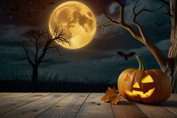 halloween background with pumpkin