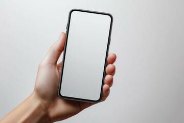Hand Holding Smartphone Mockup Isolated created with Generative AI