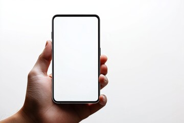 Hand Holding Smartphone Mockup Isolated created with Generative AI