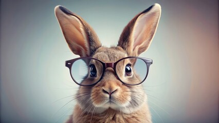 Cute bunny wearing stylish glasses, cute, rabbit, animal, eyewear, hipster, funny, fluffy, adorable, furry, spectacles, white, pet