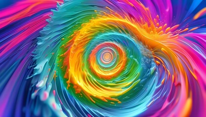 Colorful Swirling Spiral Wave Abstract Design with Dynamic Energy