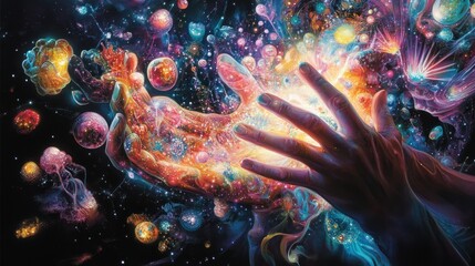 Wall Mural - Cosmic Creation: The Hand of Existence