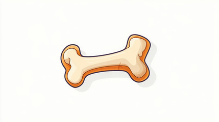 Poster - Fun cartoon bone icon designed for canine lovers, featuring a playful illustration on a crisp white backdrop.