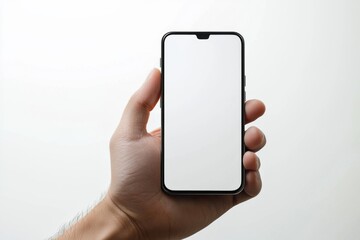 Hand Holding Smartphone Mockup Isolated created with Generative AI
