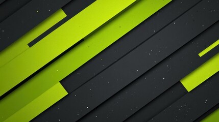 Canvas Print - Striking green and black stripes create a modern corporate backdrop, blending abstract design with textured cartoon elements.