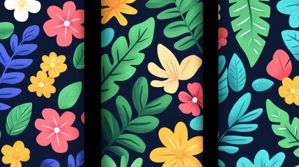 Wall Mural - Brighten your space with this vibrant floral abstract wallpaper A perfect blend of vintage colors and modern design.