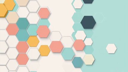 Poster - Modern tech backdrop featuring hexagons and molecular designs, perfect for showcasing chemical innovation and scientific concepts.