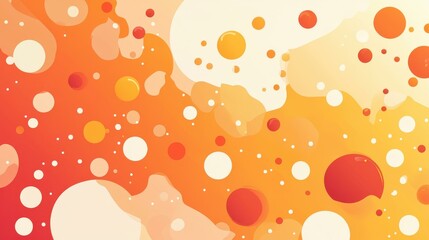 Sticker - Explore a vibrant vector background filled with orange bubbles, blending modern flat illustration with playful textures.