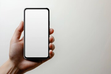 Hand Holding Smartphone Mockup Isolated created with Generative AI