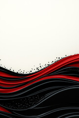 Wall Mural - A red and black wave on a white background