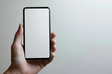 Hand Holding Smartphone Mockup Isolated created with Generative AI