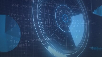 Sticker - Animation of digital data processing over scope scanning