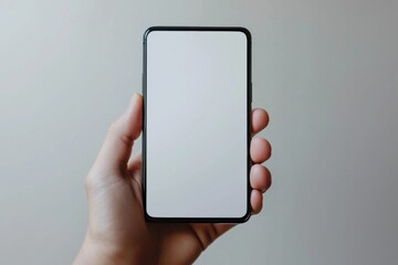 Hand Holding Smartphone Mockup Isolated created with Generative AI