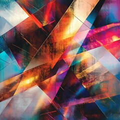 Canvas Print - Abstract colorful geometric pattern with vibrant hues and dynamic shapes.