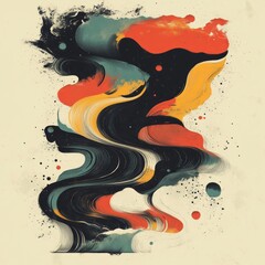 Poster - Abstract swirling colors with dynamic shapes and textures.