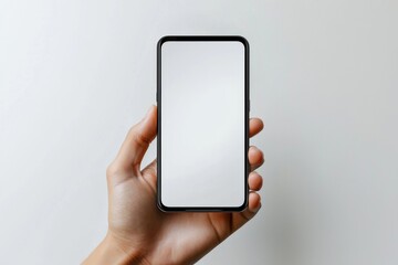 Hand Holding Smartphone Mockup Isolated created with Generative AI
