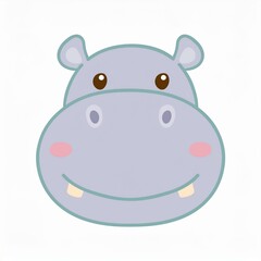 Sticker - hippo illustration isolated on white