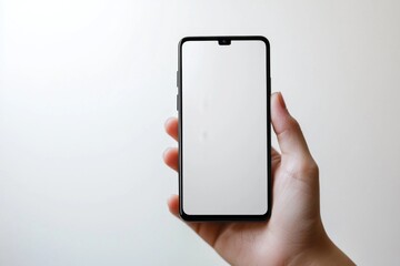 Hand Holding Smartphone Mockup Isolated created with Generative AI