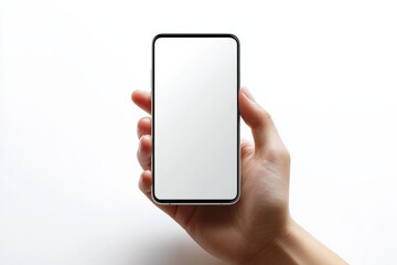 Hand Holding Smartphone Mockup Isolated created with Generative AI
