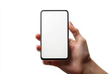 Hand Holding Smartphone Mockup Isolated created with Generative AI