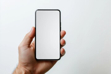 Hand Holding Smartphone Mockup Isolated created with Generative AI
