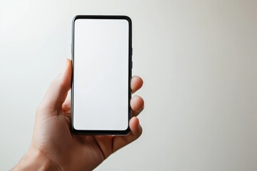 Hand Holding Smartphone Mockup Isolated created with Generative AI