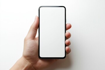 Hand Holding Smartphone Mockup Isolated created with Generative AI