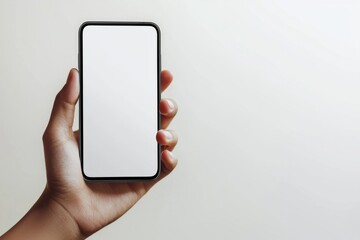Hand Holding Smartphone Mockup Isolated created with Generative AI