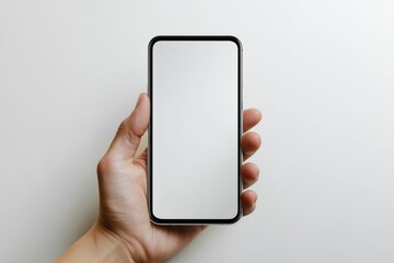 Hand Holding Smartphone Mockup Isolated created with Generative AI
