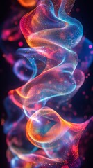 Canvas Print - Colorful swirling abstract light trails on a dark background, vibrant energy and motion concept