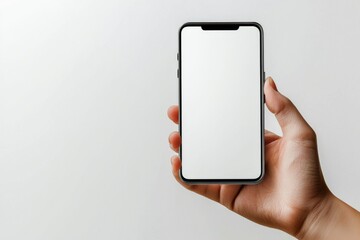 Hand Holding Smartphone Mockup Isolated created with Generative AI