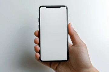 Hand Holding Smartphone Mockup Isolated created with Generative AI