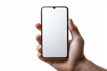 Hand Holding Smartphone Mockup Isolated created with Generative AI
