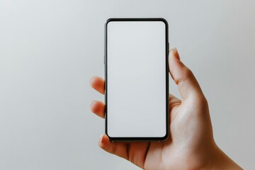 Hand Holding Smartphone Mockup Isolated created with Generative AI