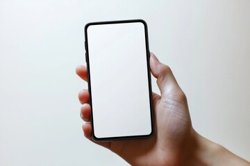 Hand Holding Smartphone Mockup Isolated created with Generative AI
