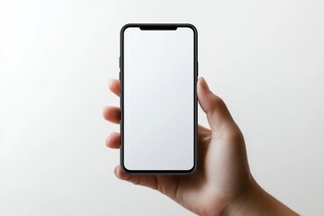 Hand Holding Smartphone Mockup Isolated created with Generative AI