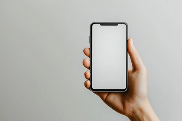 Hand Holding Smartphone Mockup Isolated created with Generative AI