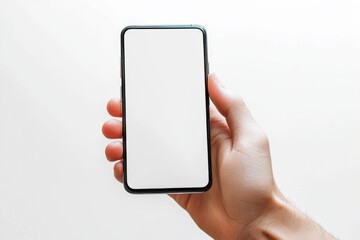 Hand Holding Smartphone Mockup Isolated created with Generative AI