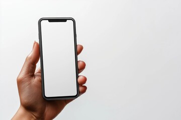 Hand Holding Smartphone Mockup Isolated created with Generative AI