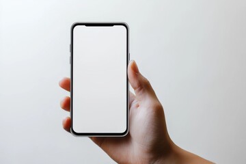 Hand Holding Smartphone Mockup Isolated created with Generative AI