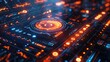 © Ghiska - Futuristic digital interface with glowing orange and blue elements.